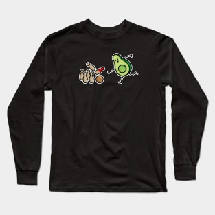 Funny avocado Skittles cartoon Skittle player gift Long Sleeve T-Shirt